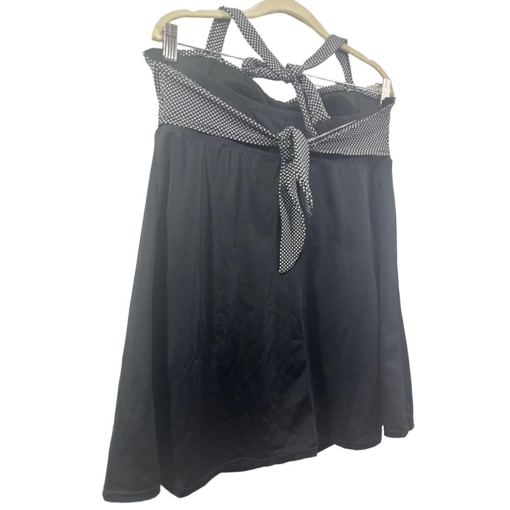 Jaclyn Smith SWIM Dress Womens Size 16 Black Aline Halter Neck Polka Dot Top - Picture 2 of 13